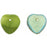 Czech Heart Leaves 10 x 10mm Matte - Olivine/White AB (50pcs)