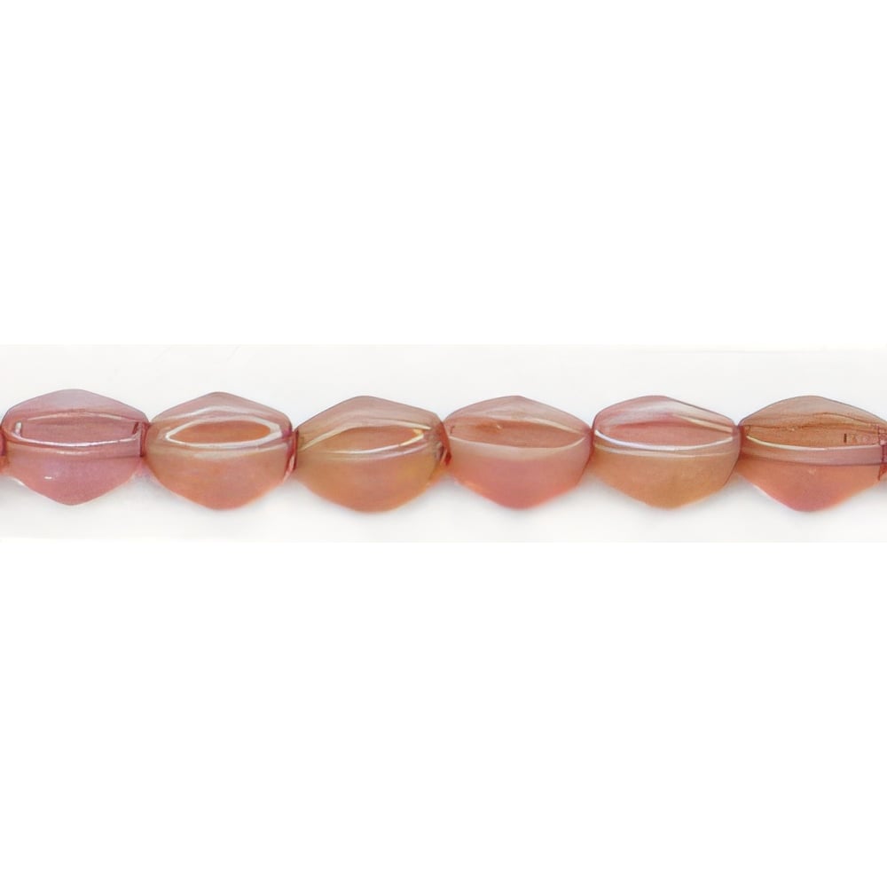 Czech Pinch Beads 5 x 3mm Luster - Transparent Topaz/Pink (50pcs)
