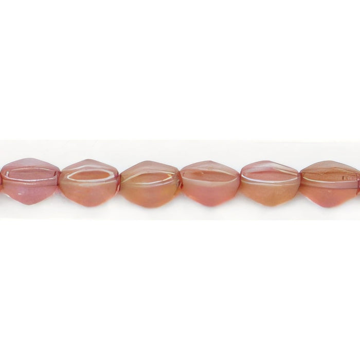 Czech Pinch Beads 5 x 3mm Luster - Transparent Topaz/Pink (50pcs)