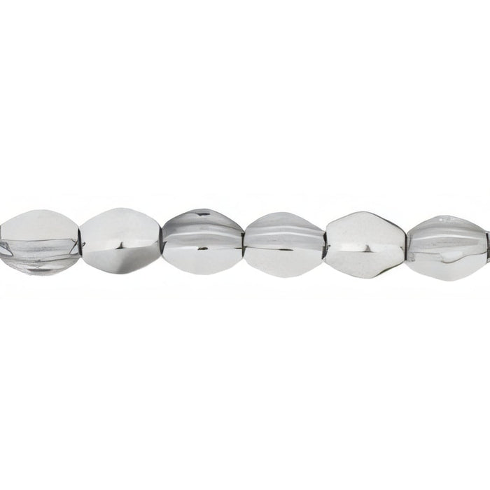 Czech Pinch Beads 5 x 3mm Silver - 1/2 Coat (50pcs)