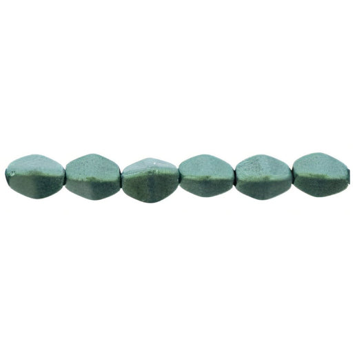 Czech Pinch Beads 5 x 3mm Metallic Suede - Lt Green (50pcs)
