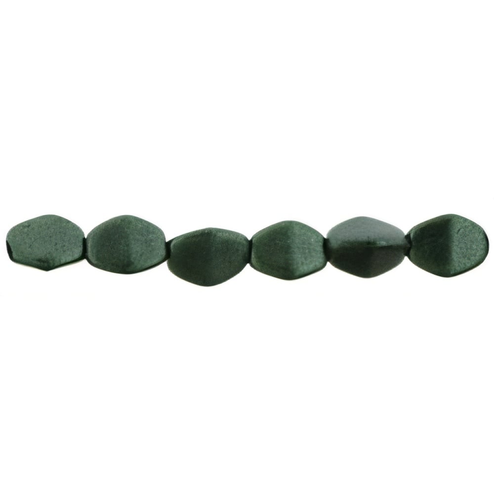 Czech Pinch Beads 5 x 3mm Metallic Suede - Dk Forest (50pcs)