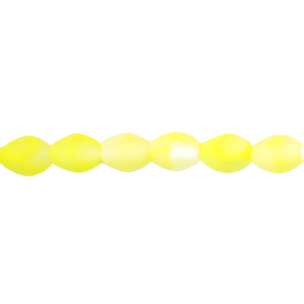 Czech Pinch Beads 5 x 3mm Lemon/White (50pcs)