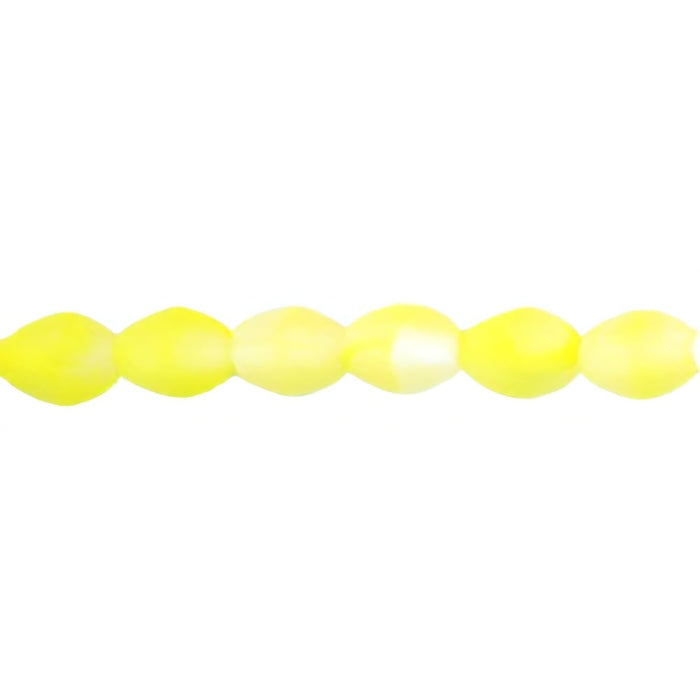 Czech Pinch Beads 5 x 3mm Lemon/White (50pcs)