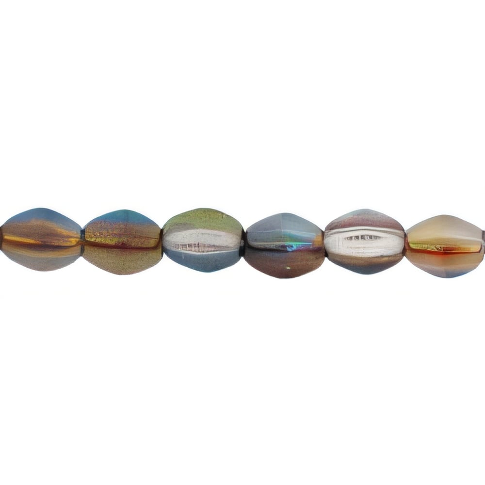 Czech Pinch Beads 5 x 3mm Luster - Amethyst/Blue/Crystal (50pcs)