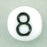Czech Letter Beads (White) 7mm: Number 8 (50pcs)