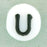 Czech Letter Beads (White) 7mm: Letter U (50pcs)