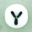 Czech Letter Beads (White) 7mm: Letter Y (50pcs)