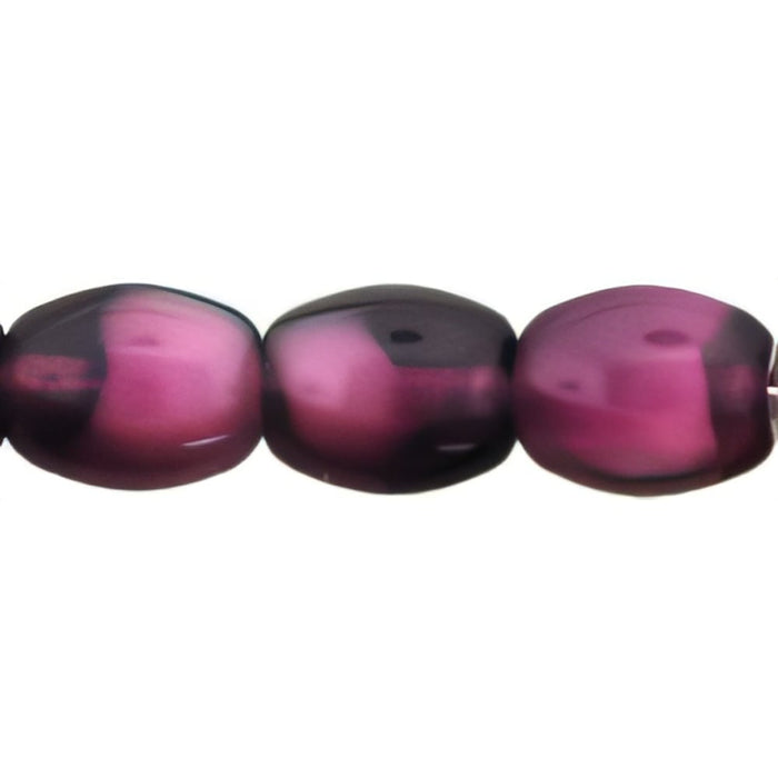 Czech Rice Beads 11 x 9mm Lt Amethyst/White (25pcs)