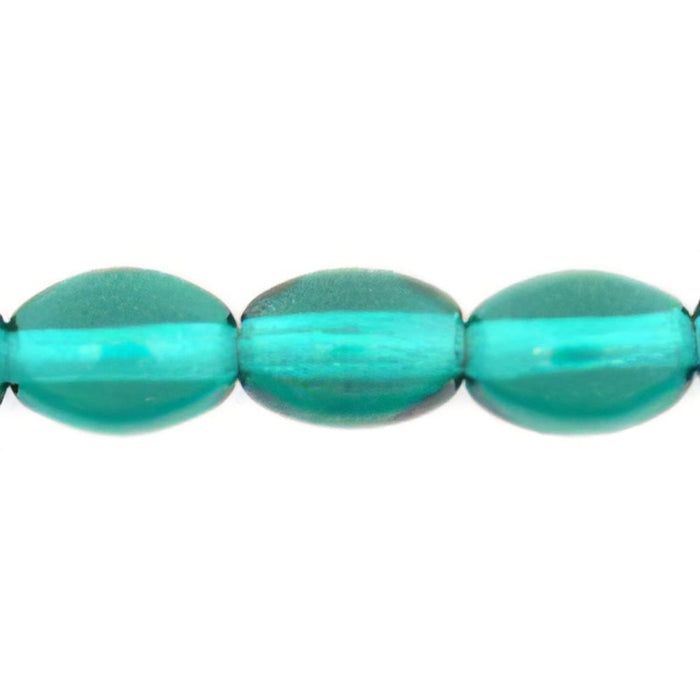 Czech Rice Beads 8 x 6mm Lt Teal (25pcs)