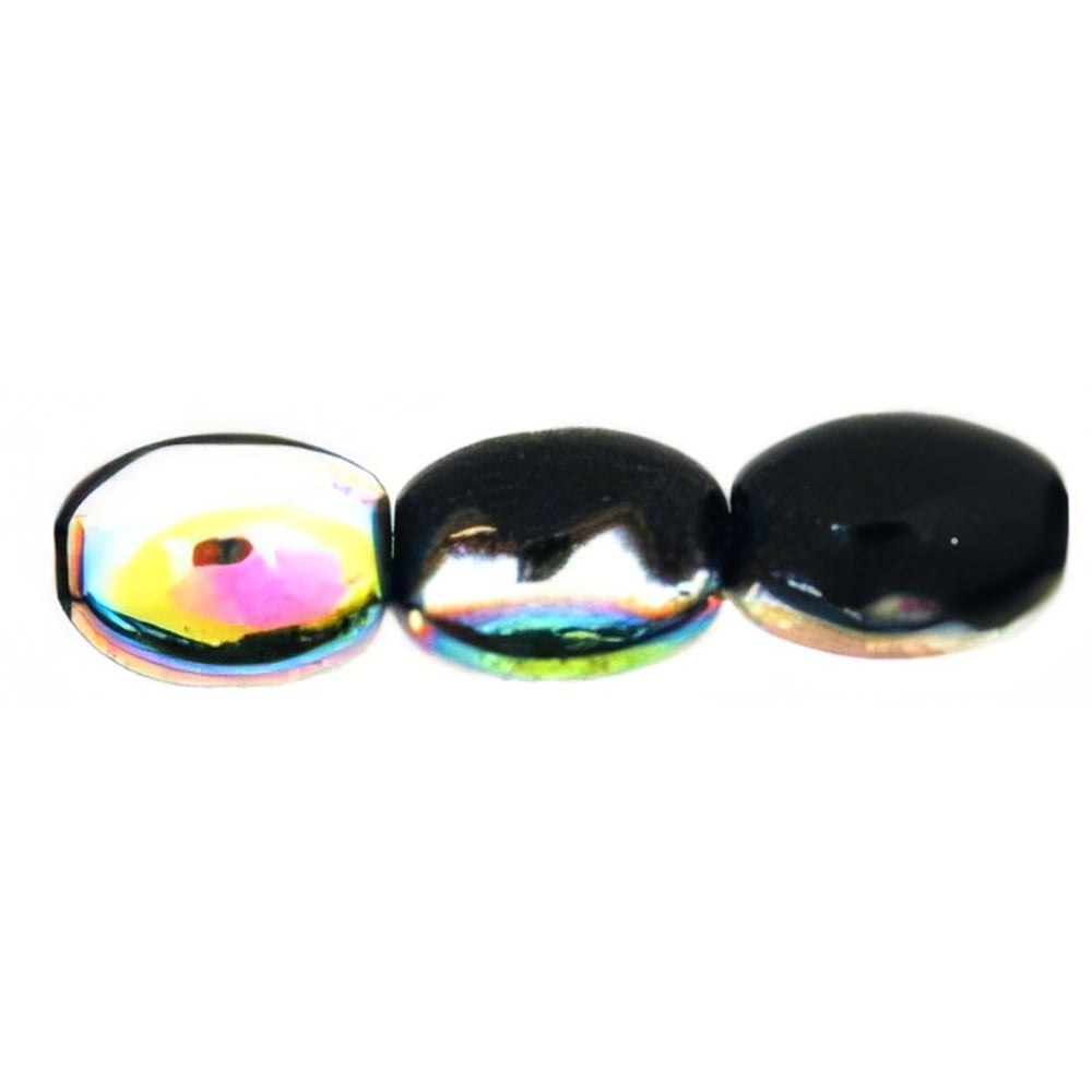 Czech Rice Beads 8 x 6mm Jet - Vitral (25pcs)