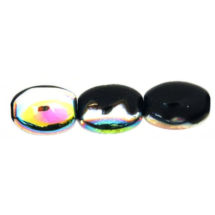 Czech Rice Beads 8 x 6mm Jet - Vitral (25pcs)
