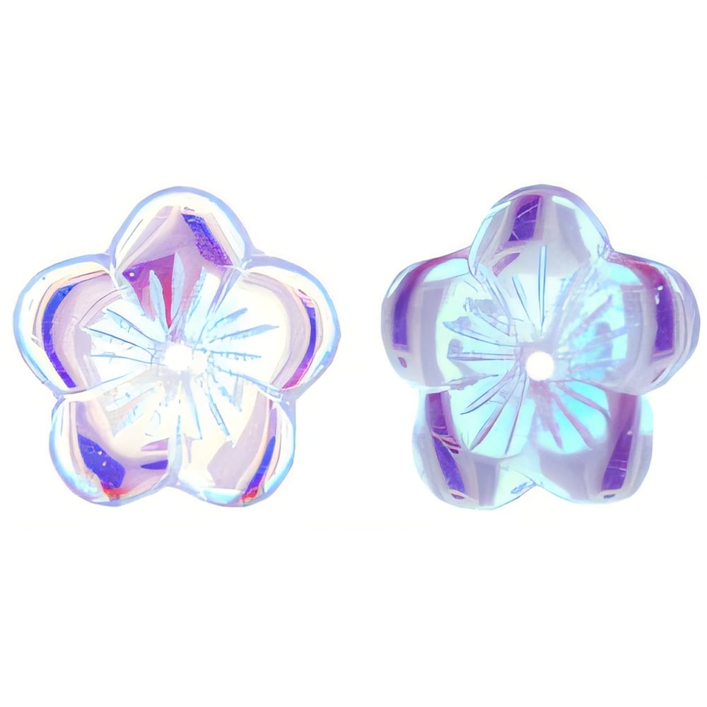Czech Large Flat Flowers 16 x 4mm Alexandrite AB (25pcs)