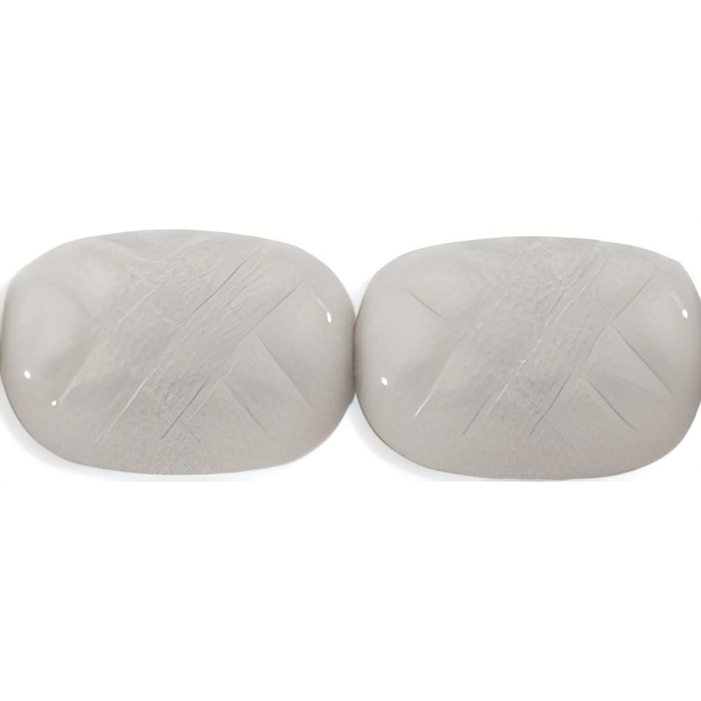 Czech Pineapple Textured Ovals 14 x 10mm Lt Gray (25pcs)