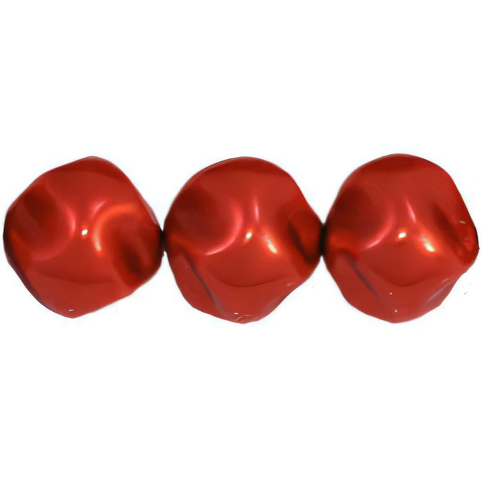 Czech Pearl Coat - Whirl Round 10mm: Pearl - Tangerine (50pcs)