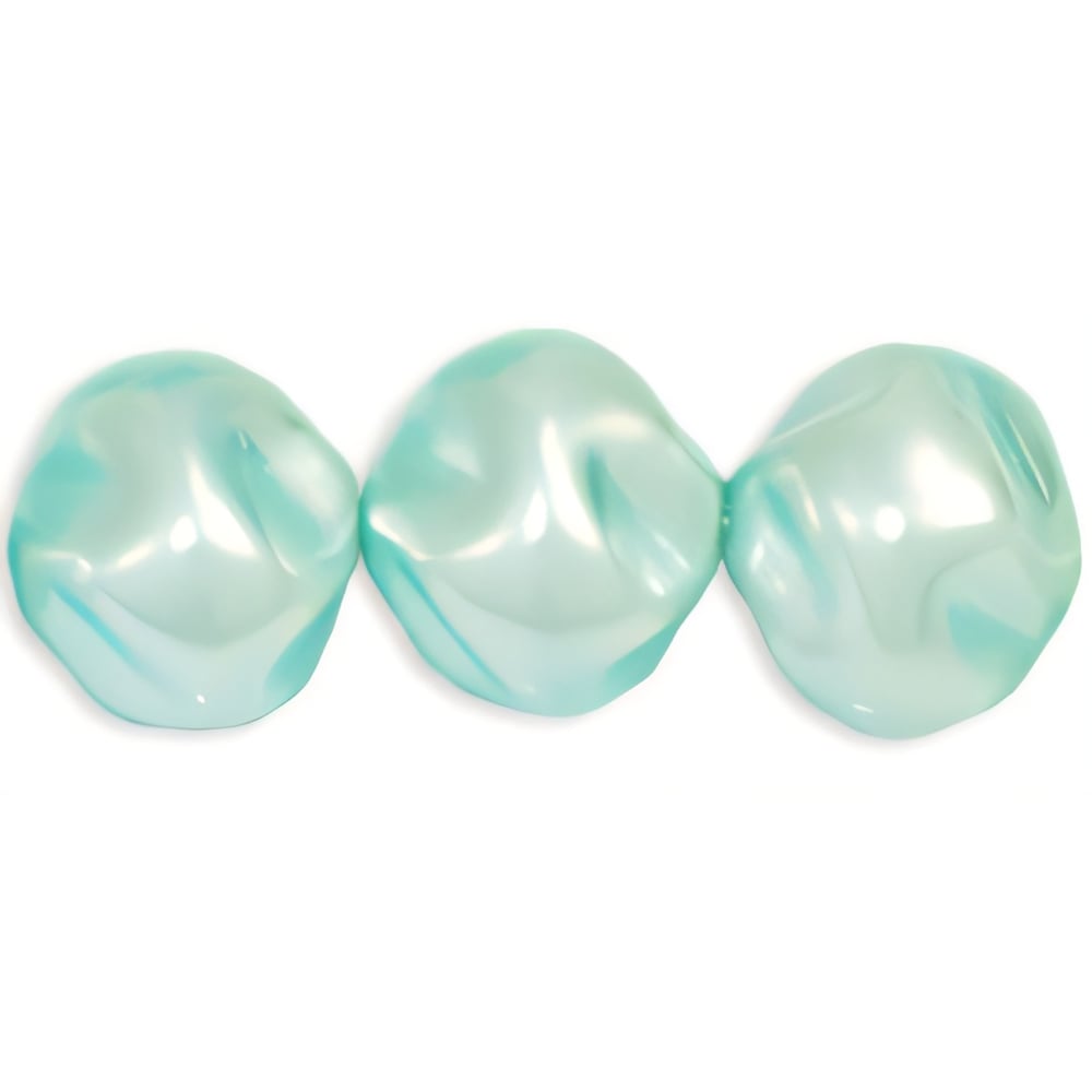 Czech Pearl Coat - Whirl Round 10mm: Pearl - Baby Blue (50pcs)