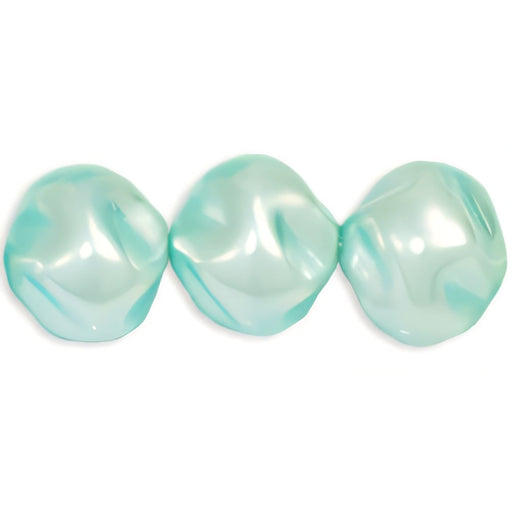 Czech Pearl Coat - Whirl Round 10mm: Pearl - Baby Blue (50pcs)
