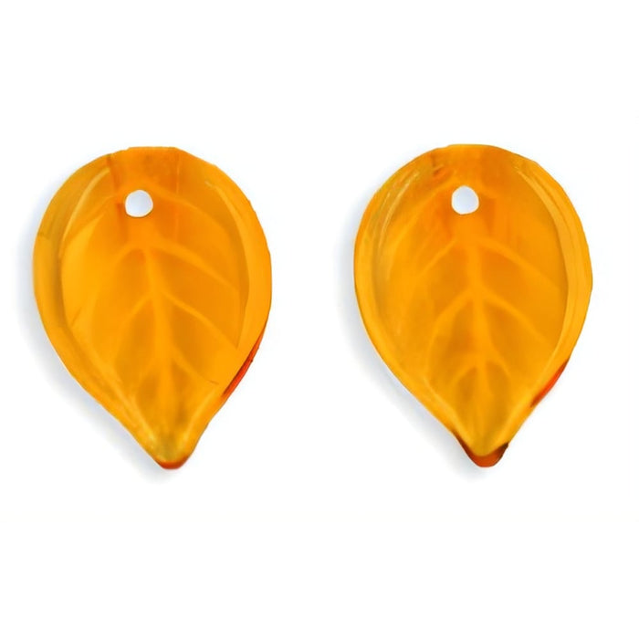 Czech Flat Leaves 18 x 13mm Topaz (25pcs)