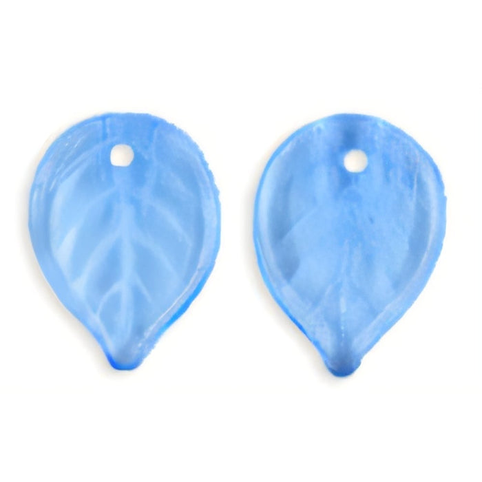 Czech Flat Leaves 18 x 13mm Lt Sapphire (25pcs)