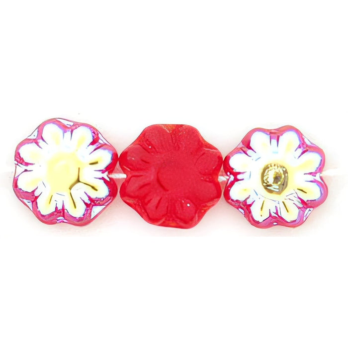 Czech Daisy Discs 9mm Siam Ruby AB (25pcs)