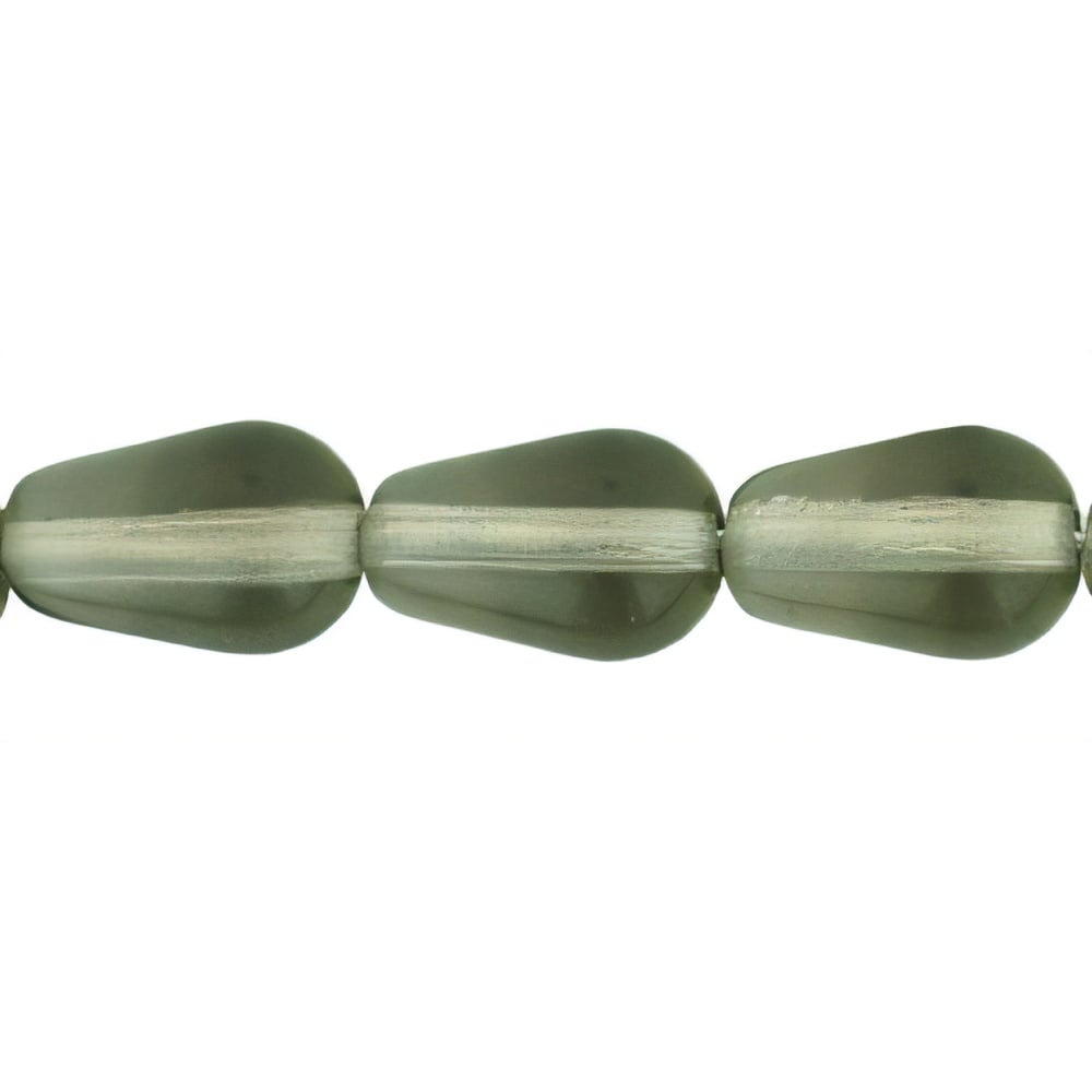 Czech Tear Drops - Vertical Hole 9 x 6mm Black Diamond (25pcs)