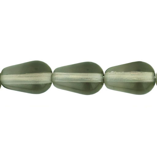 Czech Tear Drops - Vertical Hole 9 x 6mm Black Diamond (25pcs)