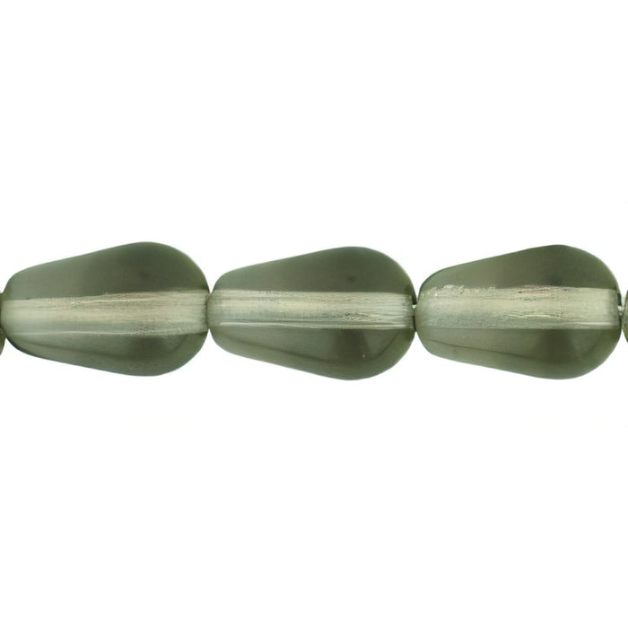 Czech Tear Drops - Vertical Hole 9 x 6mm Black Diamond (25pcs)
