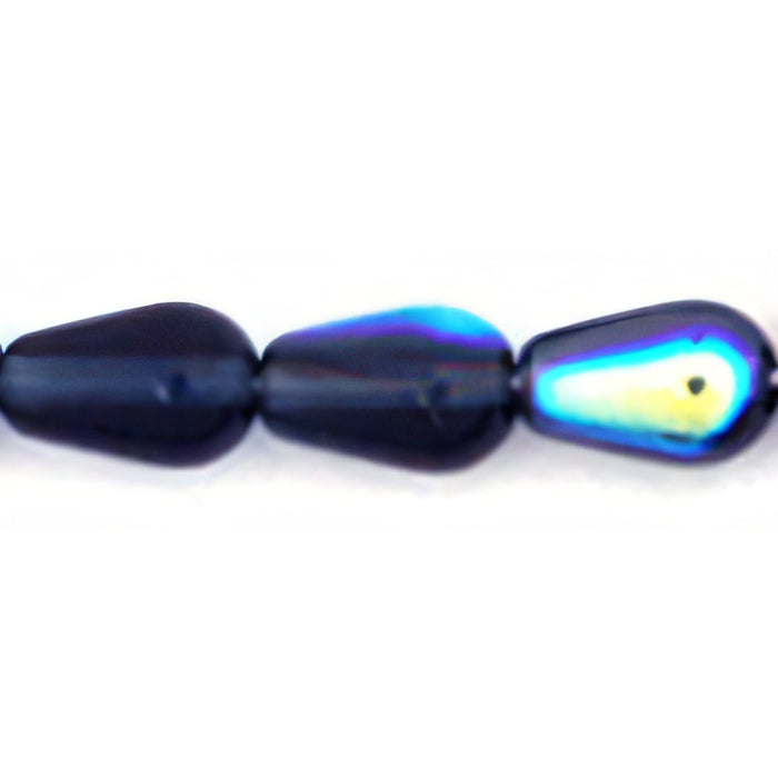 Czech Tear Drops - Vertical Hole 9 x 6mm Montana Blue AB (25pcs)