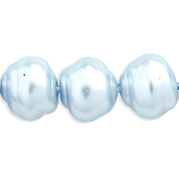 Czech Pearl Coat - Snail Shells 9 x 8mm Pearl - Baby Blue (75pcs)