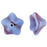 Czech Trumpet Flower 13 x 8mm Blue Raspberry Swirl (25pcs)