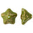 Czech Trumpet Flower 13 x 8mm Gold Marbled - Opaque Olive (25pcs)