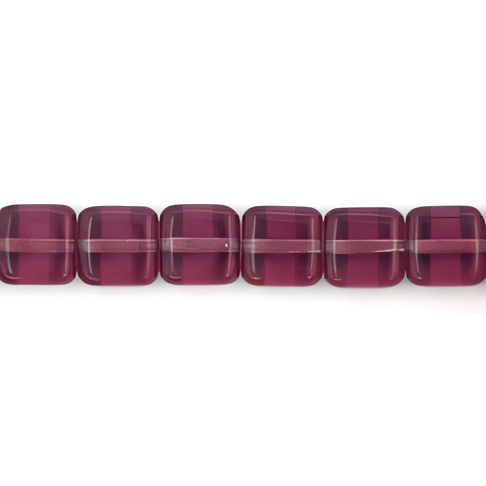 Czech Small Flat Squares 6mm Amethyst (50pcs)