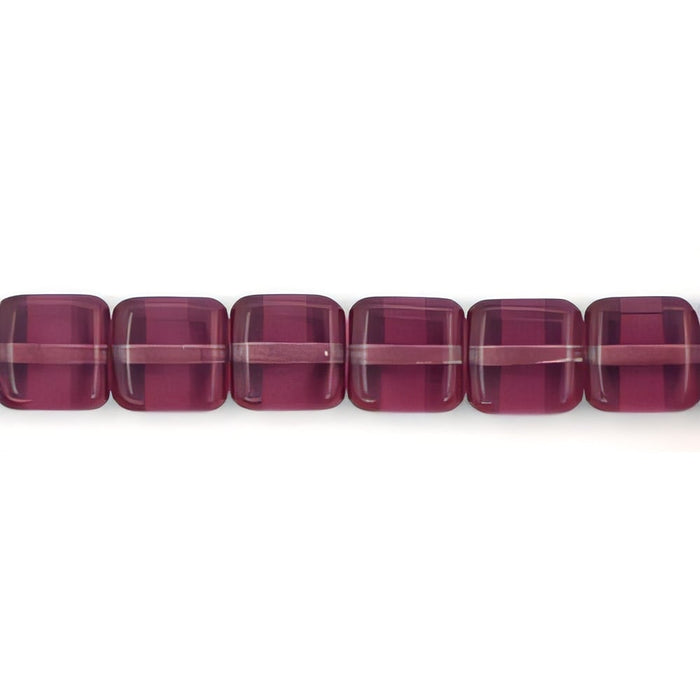 Czech Small Flat Squares 6mm Amethyst (50pcs)