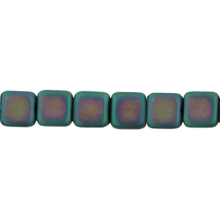 Czech Small Flat Squares 6mm Matte - Iris - Purple (50pcs)