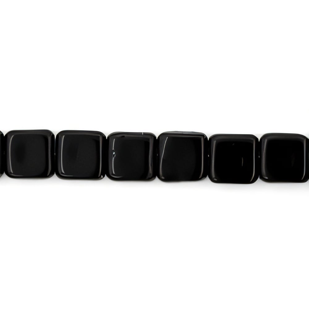 Czech Small Flat Squares 6mm Jet (50pcs)