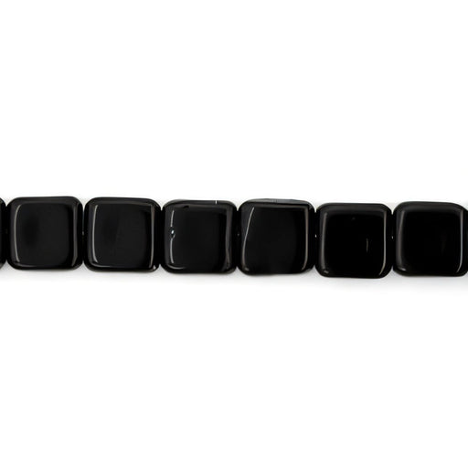 Czech Small Flat Squares 6mm Jet (50pcs)