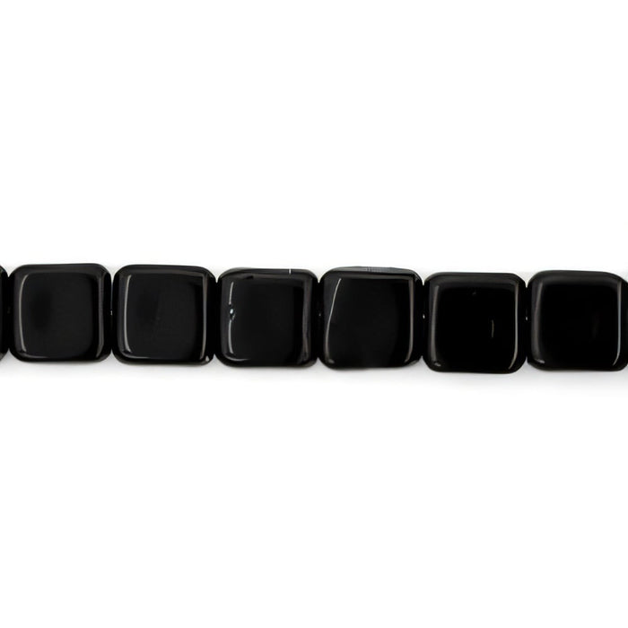 Czech Small Flat Squares 6mm Jet (50pcs)