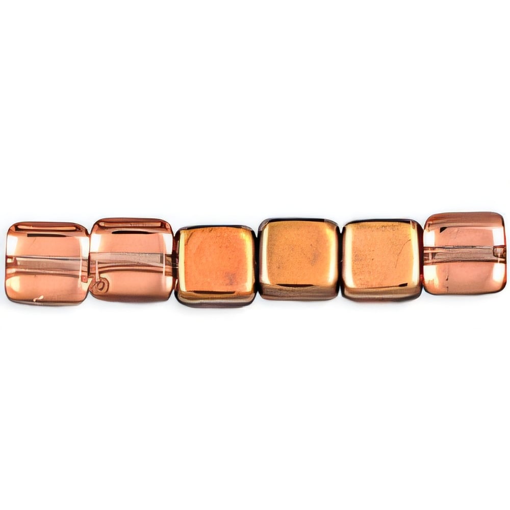 Czech Small Flat Squares 6mm Apollo - Gold (50pcs)