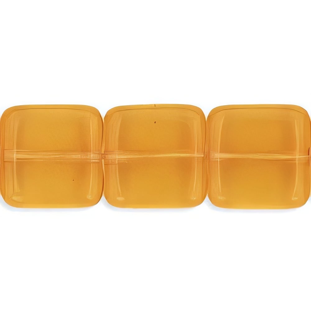 Czech Flat Squares 9mm Topaz (25pcs)