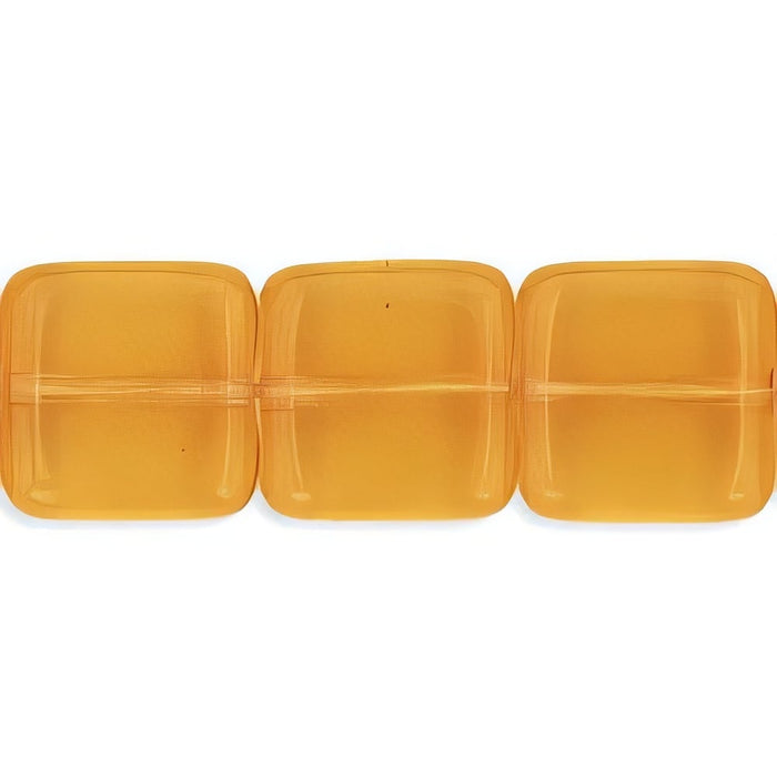 Czech Flat Squares 9mm Topaz (25pcs)