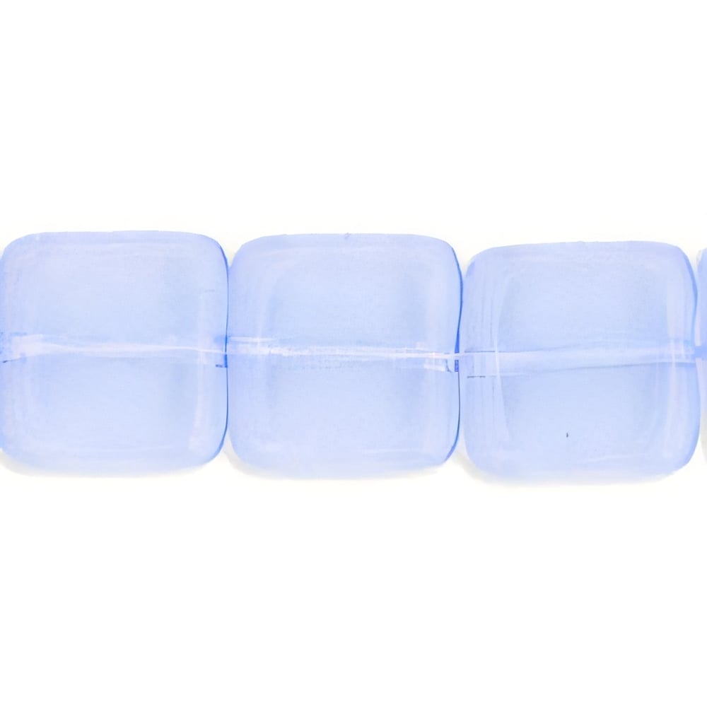 Czech Flat Squares 9mm Lt Sapphire (25pcs)
