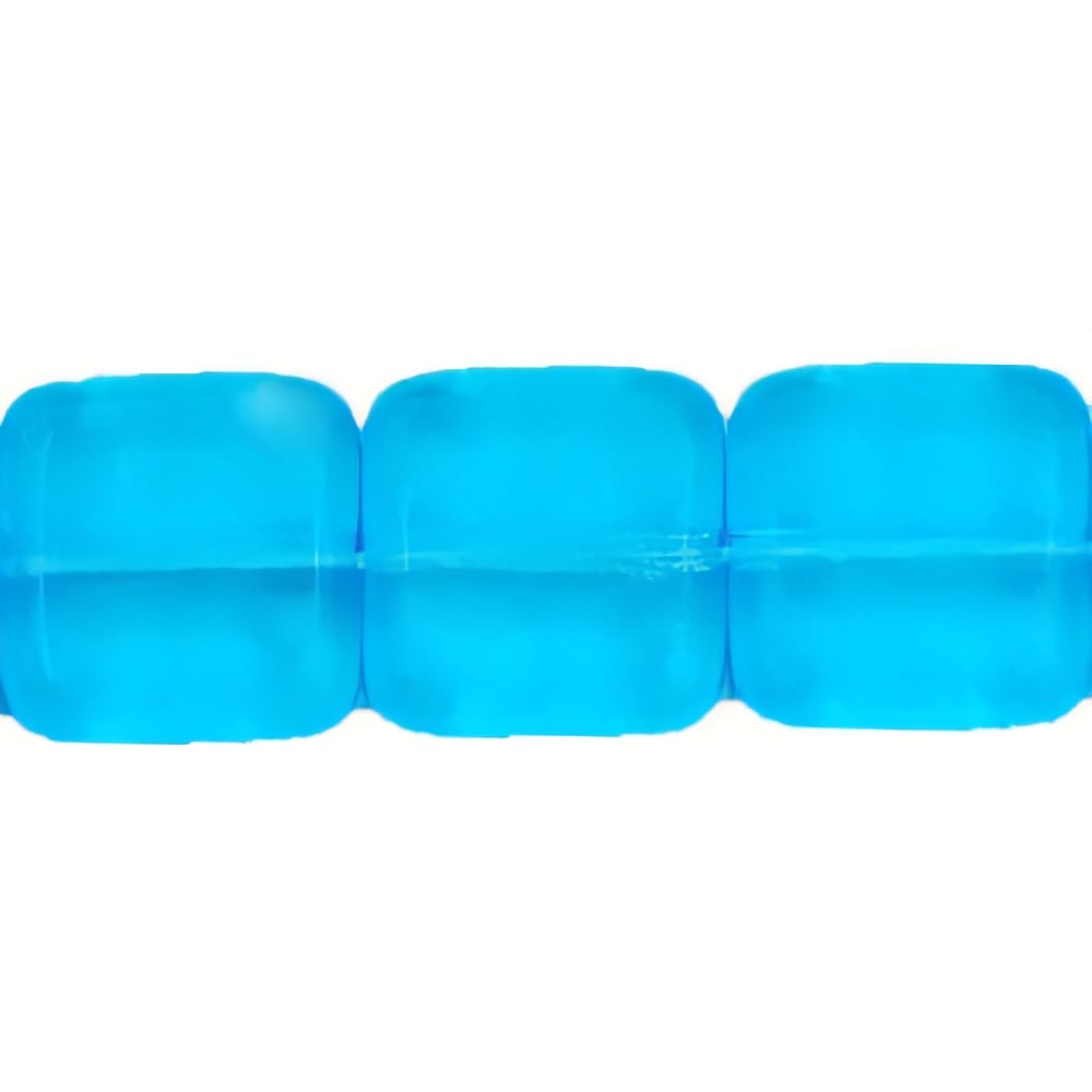Czech Flat Squares 9mm Aquamarine (25pcs)