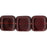 Czech Flat Squares 9mm Ruby (25pcs)