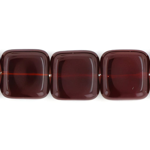 Czech Flat Squares 9mm Ruby (25pcs)