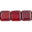 Czech Flat Squares 9mm Siam Ruby - Vega (25pcs)