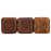 Czech Flat Squares 9mm Brown Caramel - Picasso (25pcs)