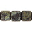 Czech Flat Squares 9mm Matte - Jet - Picasso (25pcs)