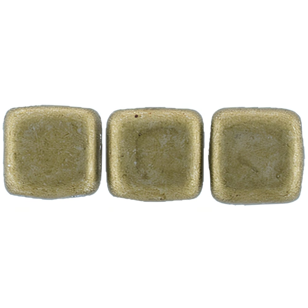 Czech CzechMates Tile Bead 6mm ColorTrends: Saturated Metallic Golden Lime (50pcs)
