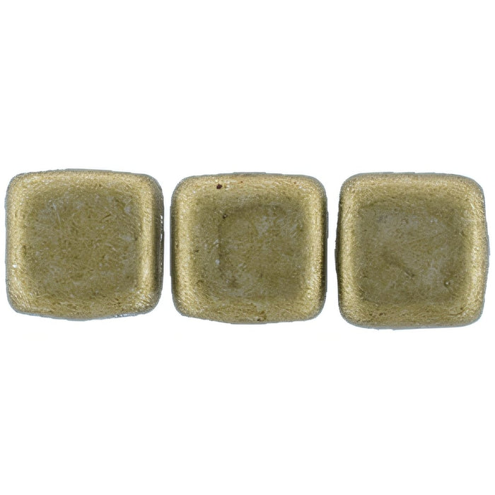 Czech CzechMates Tile Bead 6mm ColorTrends: Saturated Metallic Golden Lime (50pcs)