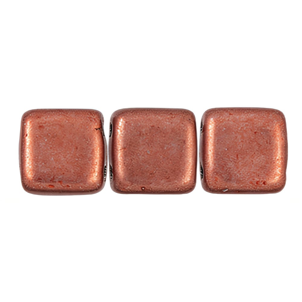 Czech CzechMates Tile Bead 6mm ColorTrends: Saturated Metallic Blooming Dahlia (50pcs)